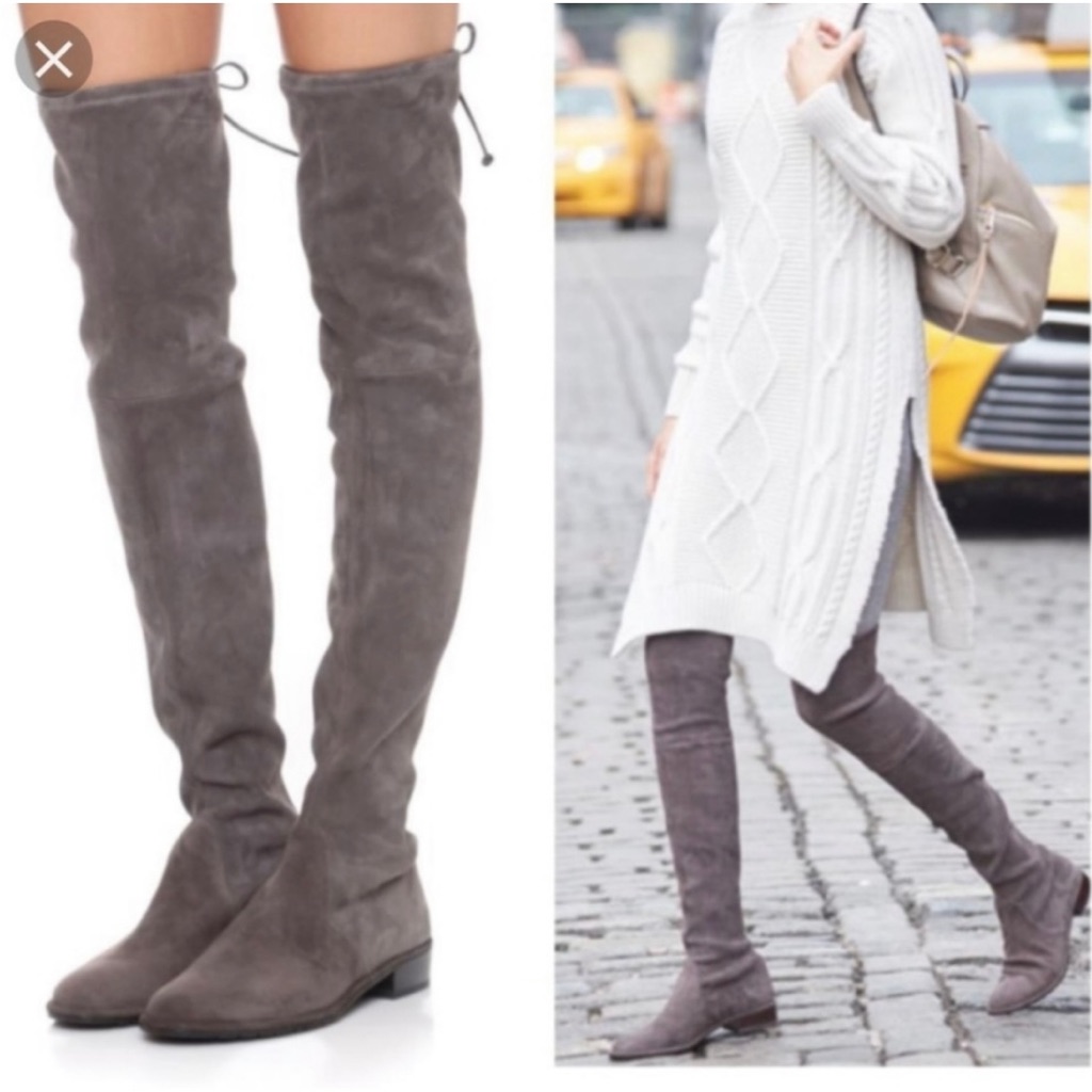 Stuart Weitzman Lowland Suede Over-The-Knee Boots Leather